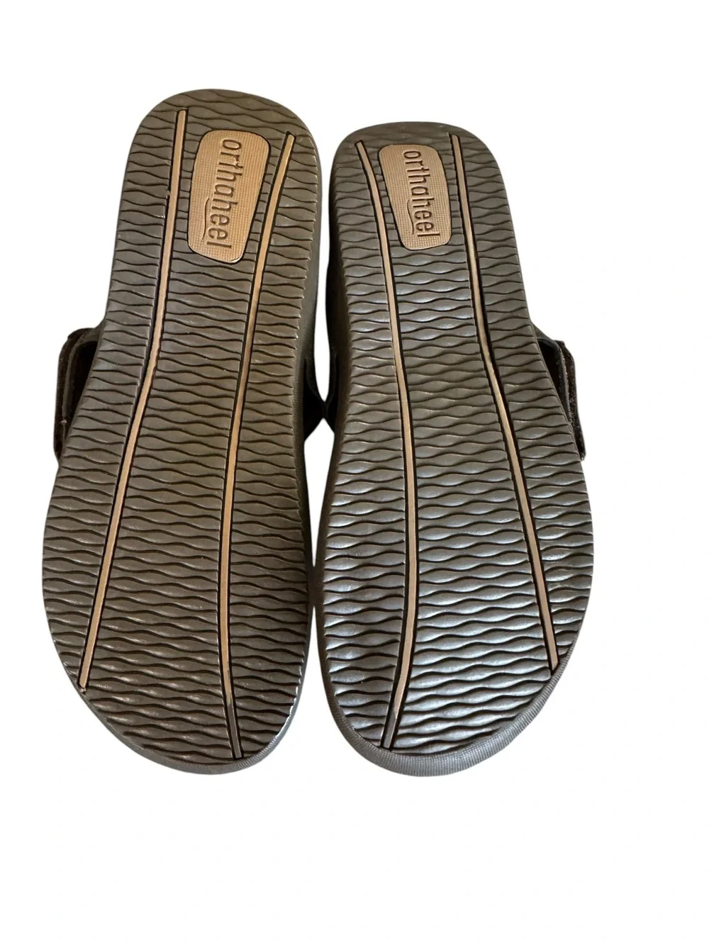 Vionic/orthaheel tide Ryder Brown Leather-Trim Sandals men’s size 10